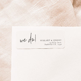 Elegant Calligraphy Wedding Return Address Etiket