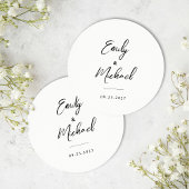 Elegant Calligraphy Wedding Ronde Kartonnen Onderzetter