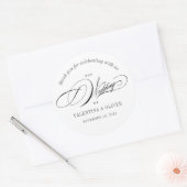 Elegant Calligraphy Wedding Ronde Sticker (Envelop)