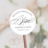 Elegant Calligraphy Wedding Ronde Sticker