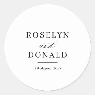 Elegant calligraphy wedding ronde sticker