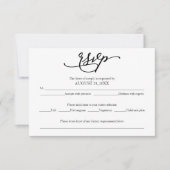 Elegant Calligraphy Wedding RSVP Card (Voorkant)