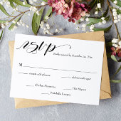 Elegant Calligraphy Wedding RSVP Card