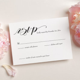 Elegant Calligraphy Wedding RSVP Card