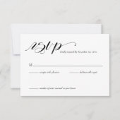 Elegant Calligraphy Wedding RSVP Card (Voorkant)