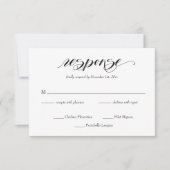Elegant Calligraphy Wedding RSVP Card (Voorkant)