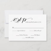 Elegant Calligraphy Wedding RSVP Card Kaartje (Voorkant)
