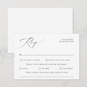 Elegant Calligraphy Wedding RSVP Kaartje (Voorkant / Achterkant)