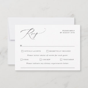 Elegant  Calligraphy Wedding RSVP Kaartje