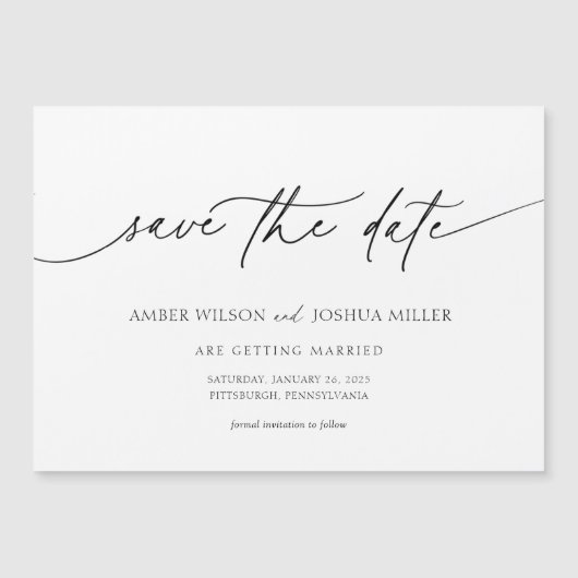 Elegant Calligraphy Wedding Save the Date (Voorkant)