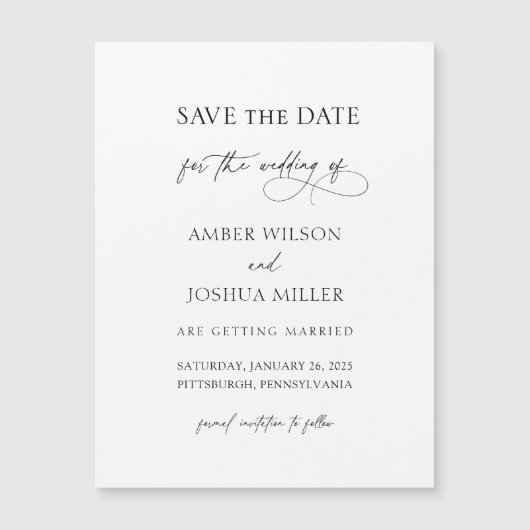 Elegant Calligraphy Wedding Save the Date (Voorkant)