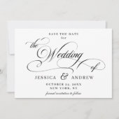 Elegant Calligraphy Wedding Save the Date (Voorkant)