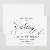 Elegant Calligraphy Wedding Save the Date (Voorkant / Achterkant)