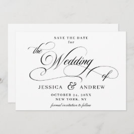 Elegant Calligraphy Wedding Save the Date