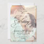 Elegant Calligraphy Wedding Save the Date 2 PHOTO (Voorkant)