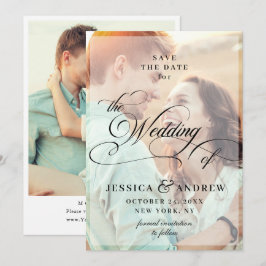 Elegant Calligraphy Wedding Save the Date 2 PHOTO