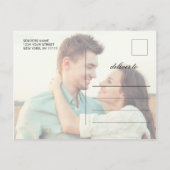 Elegant Calligraphy Wedding Save the Date 2 PHOTO Aankondigingskaart (Achterkant)