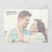 Elegant Calligraphy Wedding Save the Date 2 PHOTO Aankondigingskaart (Achterkant)