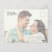 Elegant Calligraphy Wedding Save the Date 2 PHOTO Briefkaart (Achterkant)
