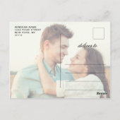 Elegant Calligraphy Wedding Save the Date 2 PHOTO Briefkaart (Achterkant)