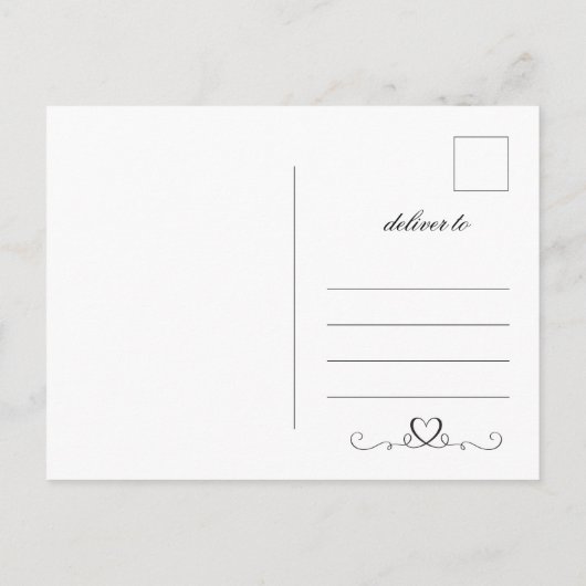 Elegant Calligraphy Wedding Save the Date Aankondigingskaart (Achterkant)