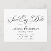 Elegant Calligraphy Wedding Save the Date Aankondigingskaart (Voorkant)