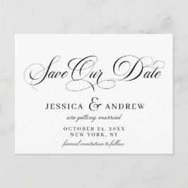 Elegant Calligraphy Wedding Save the Date Aankondigingskaart