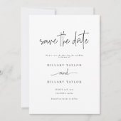 Elegant Calligraphy Wedding Save the Date Kaart (Voorkant)