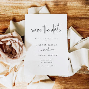 Elegant Calligraphy Wedding Save the Date Kaart