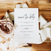 Elegant Calligraphy Wedding Save the Date Kaart