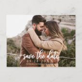 Elegant Calligraphy Wedding Save the Date Photo Briefkaart (Voorkant)