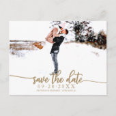 Elegant Calligraphy Wedding Save the Date Photo Briefkaart (Voorkant)