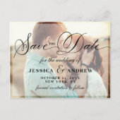 Elegant Calligraphy Wedding Save the Date PHOTO Briefkaart (Voorkant)