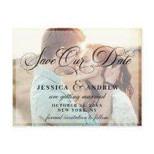 Elegant Calligraphy Wedding Save the Date PHOTO