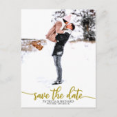 Elegant Calligraphy Wedding Save the Date Photo Briefkaart (Voorkant)