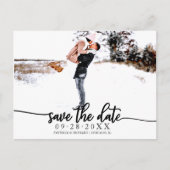 Elegant Calligraphy Wedding Save the Date Photo Briefkaart (Voorkant)