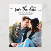 Elegant Calligraphy Wedding Save the Date Photo Briefkaart (Voorkant)