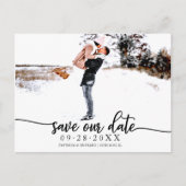 Elegant Calligraphy Wedding Save the Date Photo Briefkaart (Voorkant)
