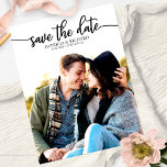 Elegant Calligraphy Wedding Save the Date Photo Briefkaart<br><div class="desc">Elegant Calligraphy Wedding Save the Date Photo Briefkaart</div>