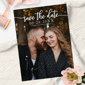 Elegant Calligraphy Wedding Save the Date Photo Briefkaart