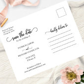 Elegant Calligraphy Wedding Save the Date Photo Briefkaart
