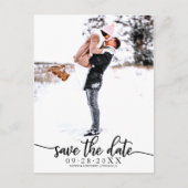 Elegant Calligraphy Wedding Save the Date Photo Briefkaart (Voorkant)