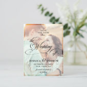 Elegant Calligraphy Wedding Save the Date PHOTO Briefkaart (Staand voorkant)