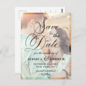 Elegant Calligraphy Wedding Save the Date PHOTO Briefkaart (Voorkant / Achterkant)