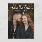 Elegant Calligraphy Wedding Save the Date Photo Briefkaart (Voorkant)