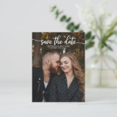 Elegant Calligraphy Wedding Save the Date Photo Briefkaart (Staand voorkant)