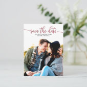 Elegant Calligraphy Wedding Save the Date Photo Briefkaart (Staand voorkant)