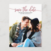 Elegant Calligraphy Wedding Save the Date Photo Briefkaart (Voorkant)