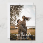 Elegant Calligraphy Wedding Save the Date Photo Kaart (Voorkant)