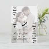 Elegant Calligraphy Wedding Save the Date Photo Kaart (Staand voorkant)
